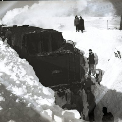 Tempête de mars 1947, photo prise à Rouyn-Noranda