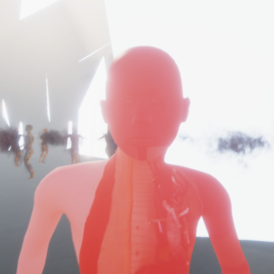 Capture d'écran de l'installation vidéo Fumée rouge de Jean-Ambroise Vesac