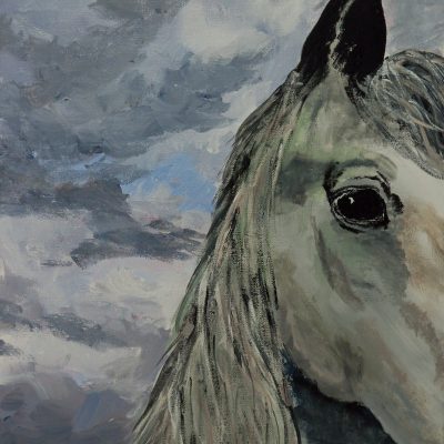 Regard arabe, une des oeuvres préférés de Francine Marcoux rend hommage aux chevaux qu'elle affectionne tout particulièrement