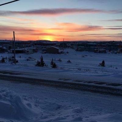 Kuujjuaq au coucher du soleil