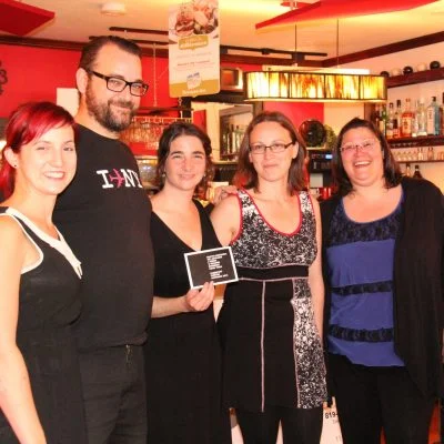 Véronique Aubin, Pascal Gélina, Pascale Charlebois, Hélène Bacquet et Amélie Couture.