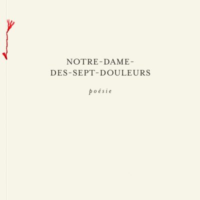 Fidèle à lui-même, le poète Nicolas Lauzon nous propose une couverture toute en simplicité pour son nouveau recueil intitulé "Notre-Dame-des-Sept-Douleurs"