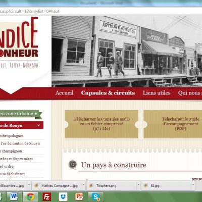 Le site web de l'audiocircuit historique de Rouyn-Noranda L'Indice du bonheur